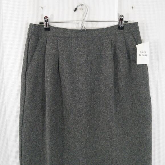 NWT! MARK REED! CHARCOAL GRAY 100% FINE WOOL, CLASSICALLY LINED SKIRT! SZ 14 - Picture 3 of 9